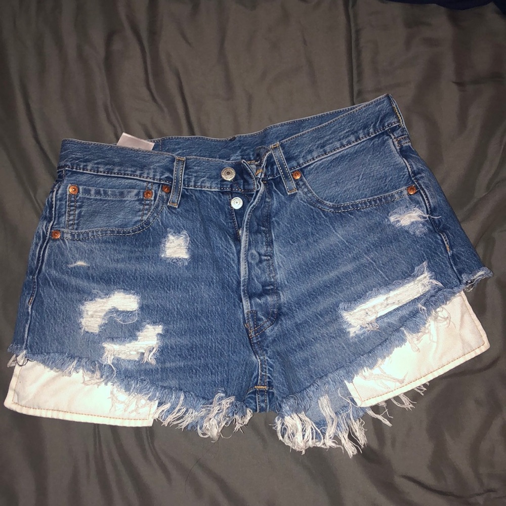 levi high waist jean short